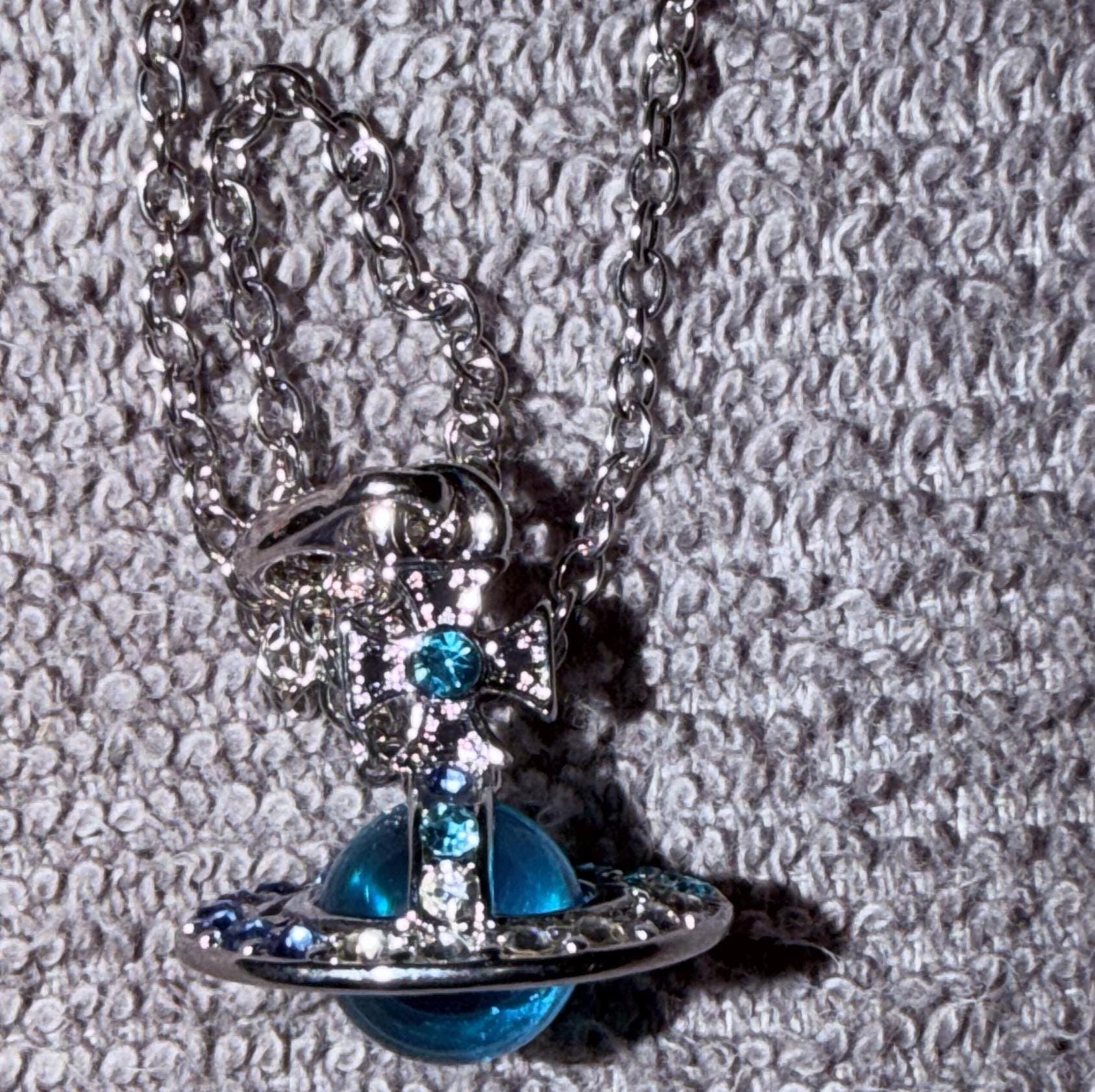 Vivienne Westwood Blue Orb Necklace - Etsy