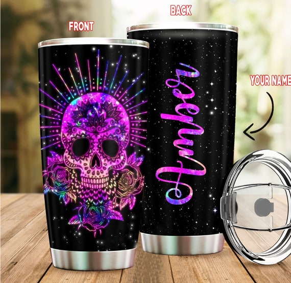 Sugar Skull Tumbler Sugar Skull Tumbler Ideas Sugar Skull Etsy