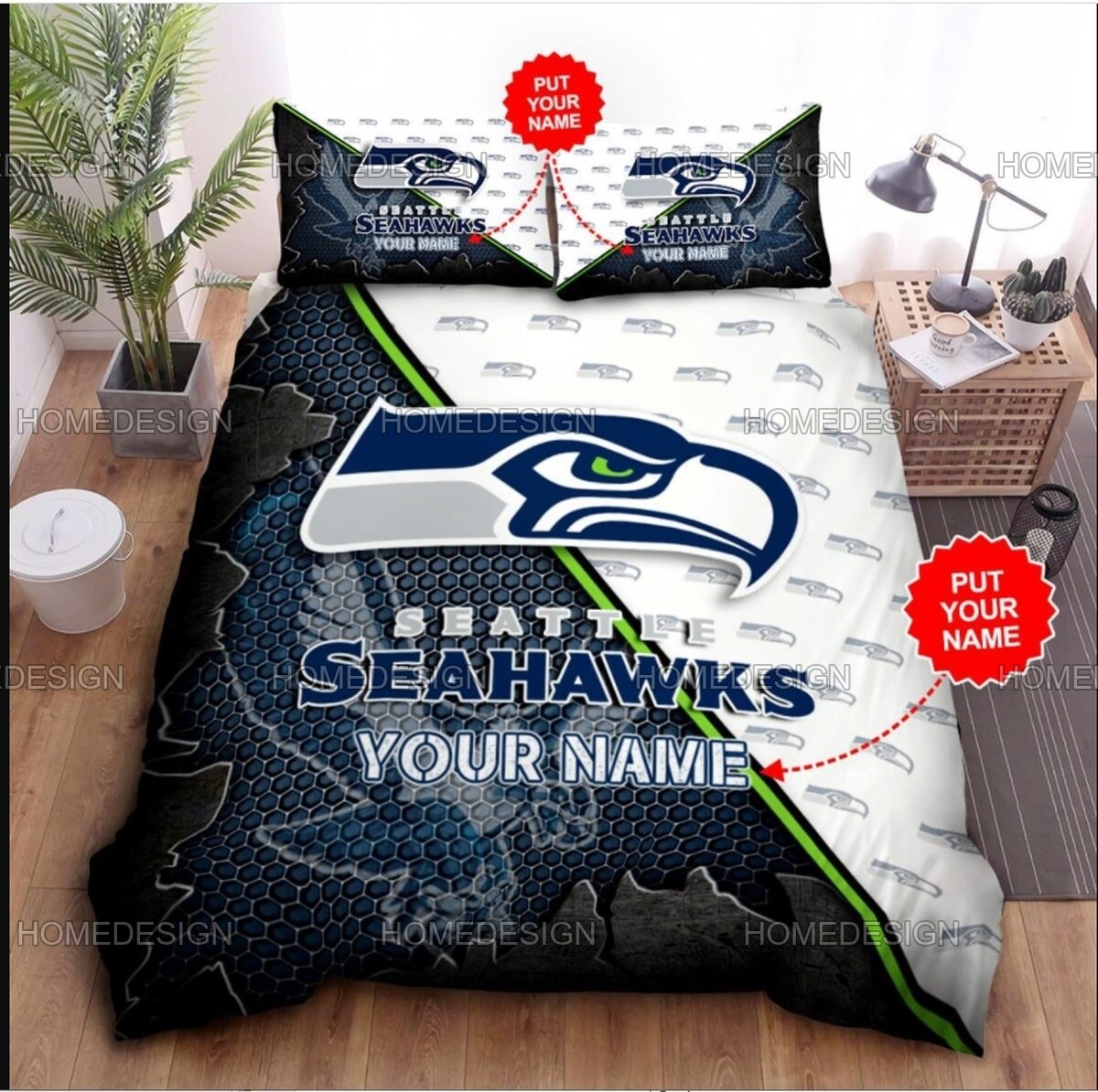 Personalisiertes Seattle Seahawks Bettwäsche Set für | Etsy