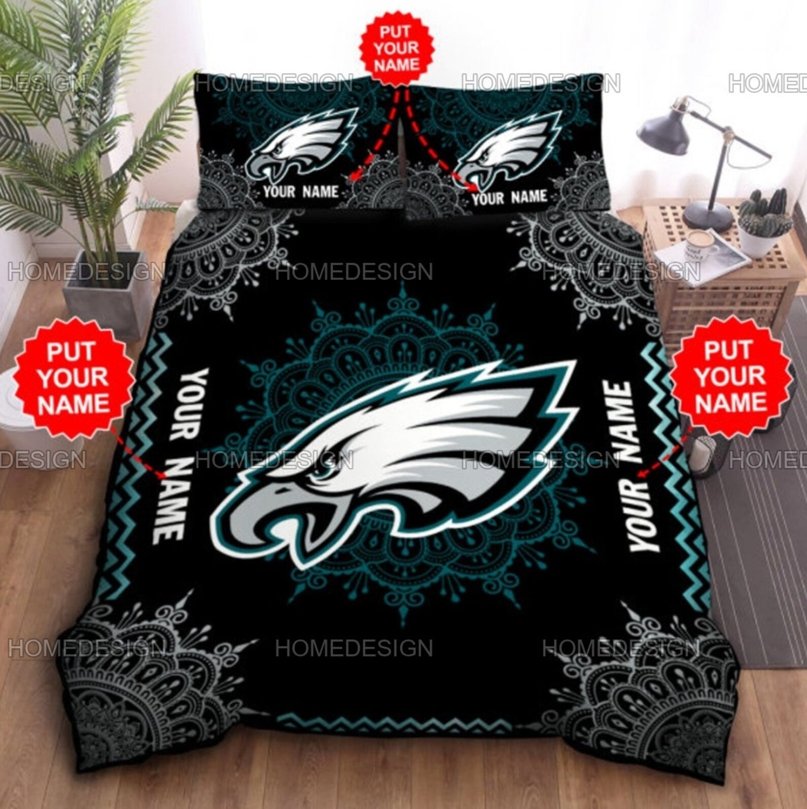 Personalized Philadelphia Eagles Bedding Sport NFL Twin Queen Etsy