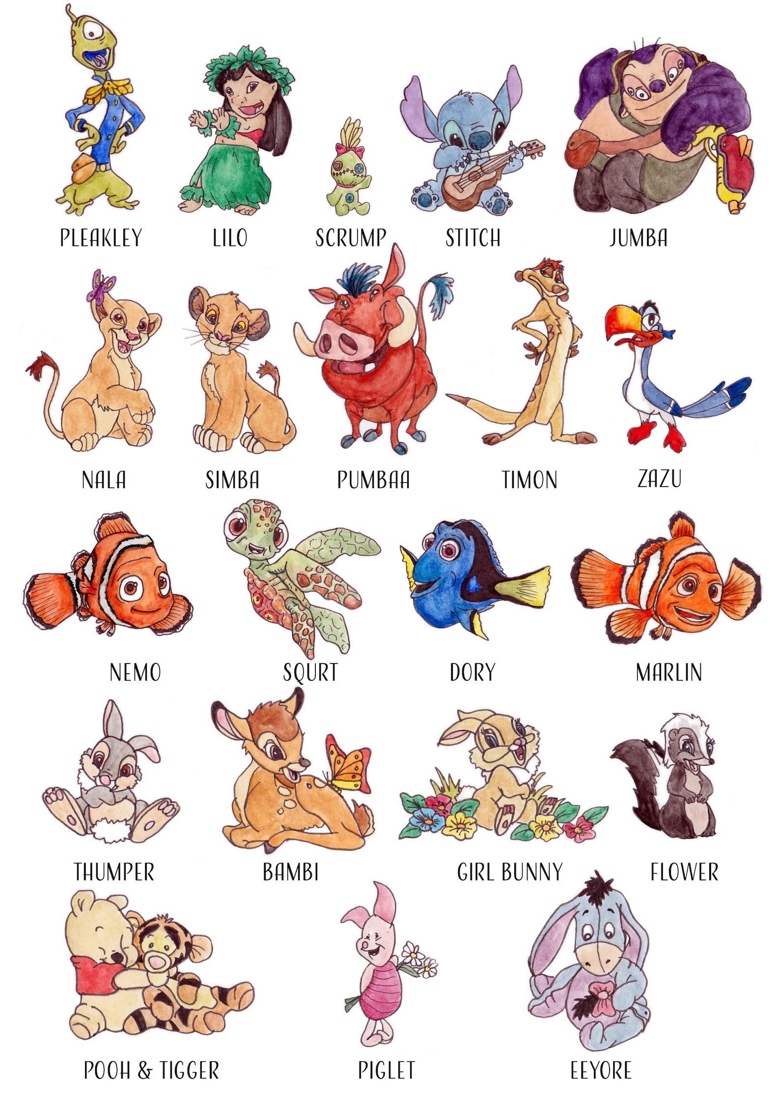 Impressions Disney personnalisées personnages Disney dessinés Etsy France