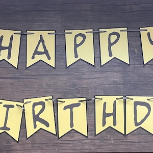 Charlie Brown Happy Birthday Banner, Snoopy, Woodstock