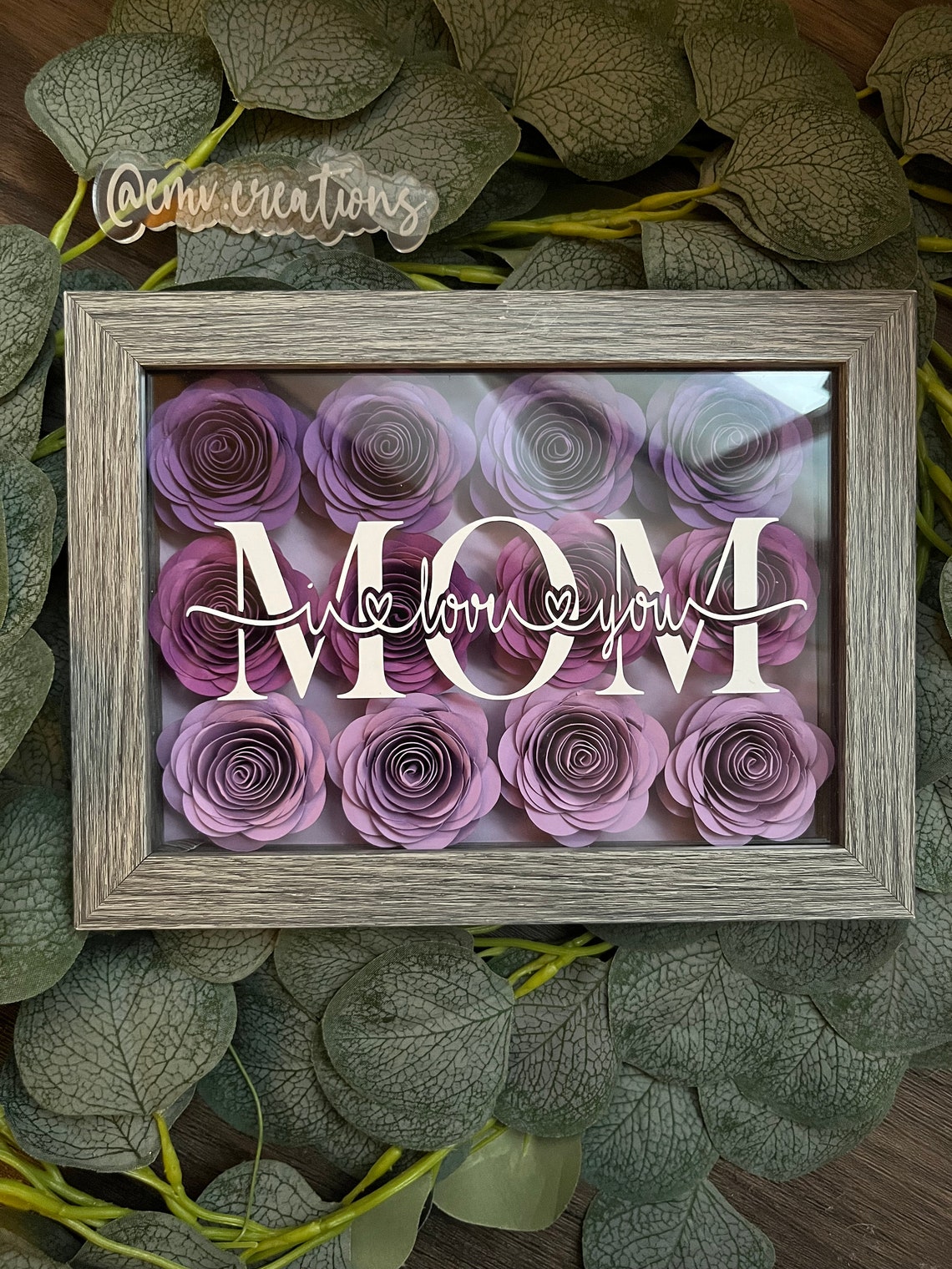 Customized Paper Flower Shadow Box Mother's Day I Love Etsy
