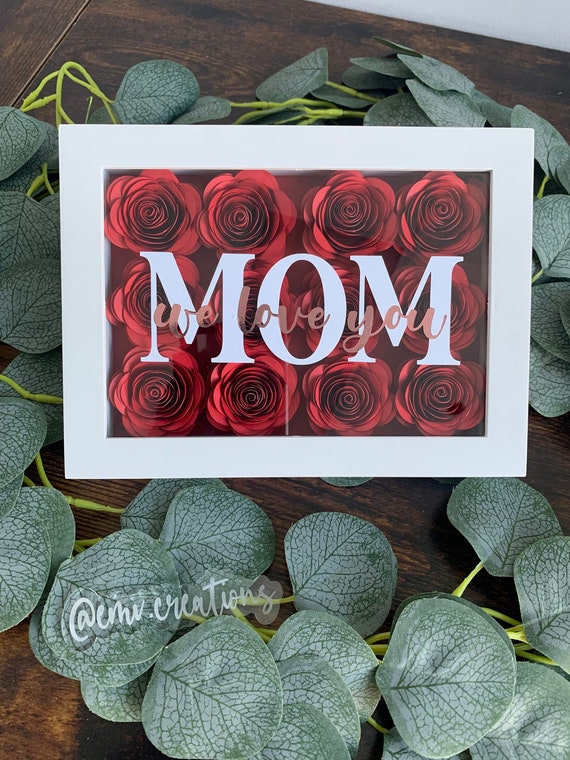 Customized Paper Flower Shadow Box Mother's Day Etsy