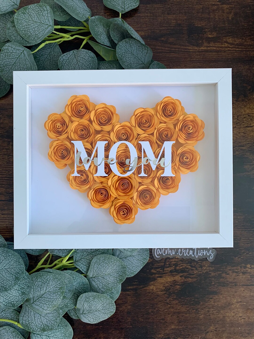 Customized Paper Flower Shadow Box Mother's Day Etsy