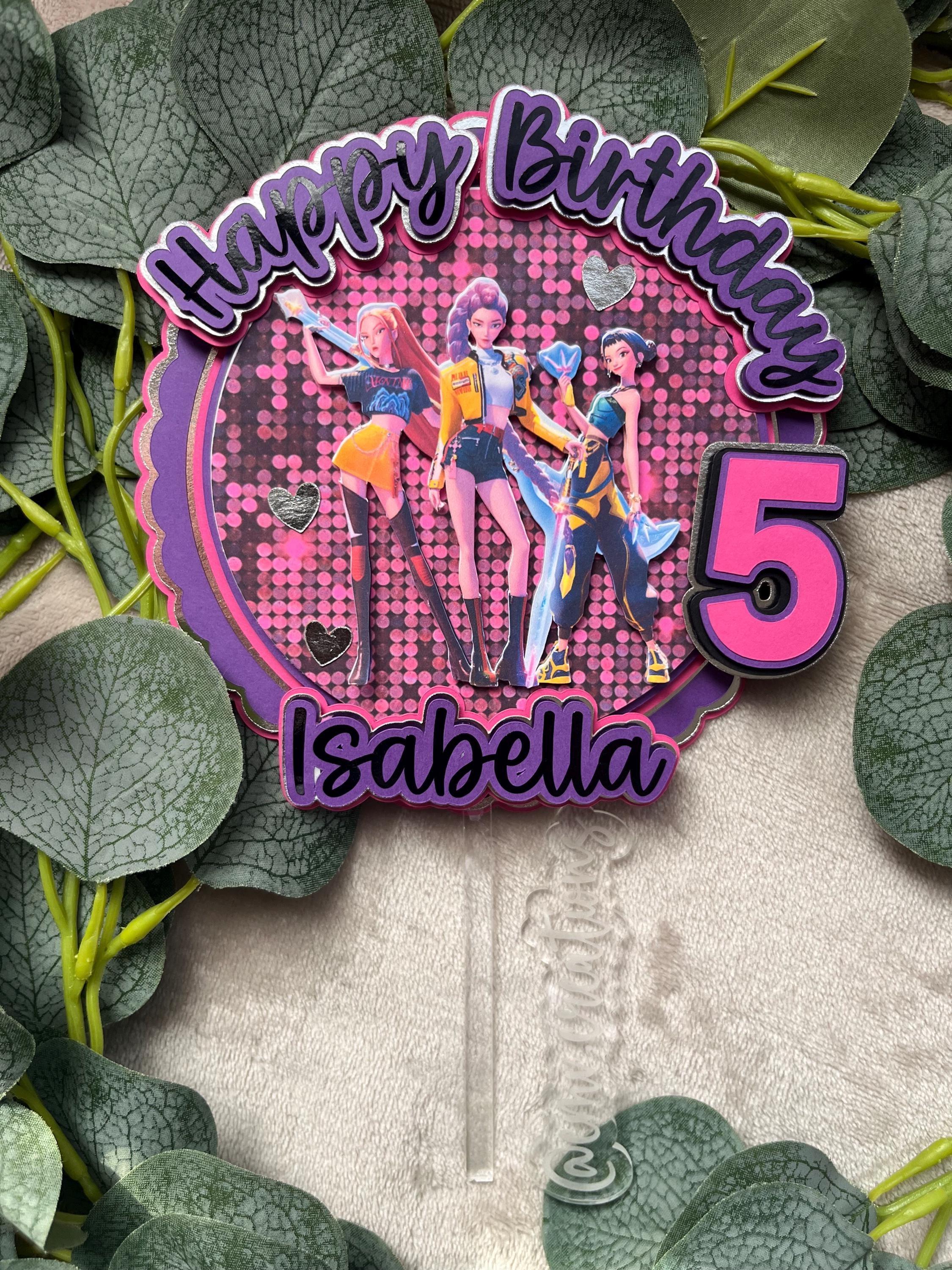 K Pop, Mira, Rumi, Zoey, Cake Topper, Huntrix, Birthday Topper