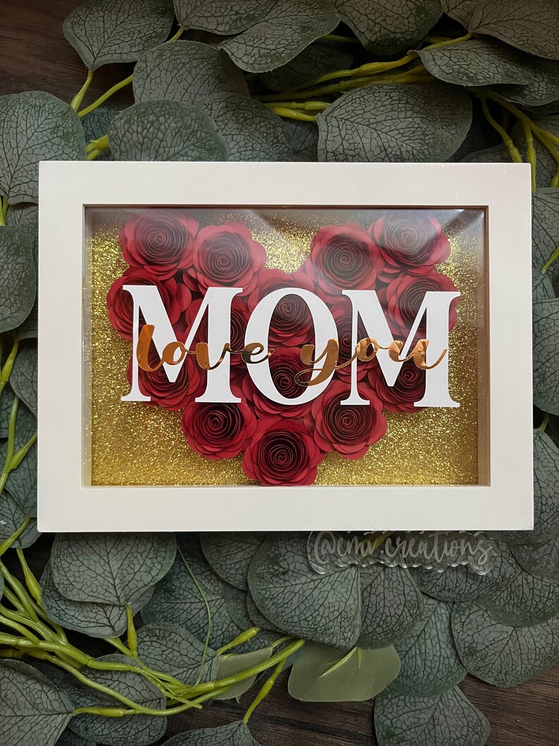 Customized Paper Flower Shadow Box Mother's Day Etsy