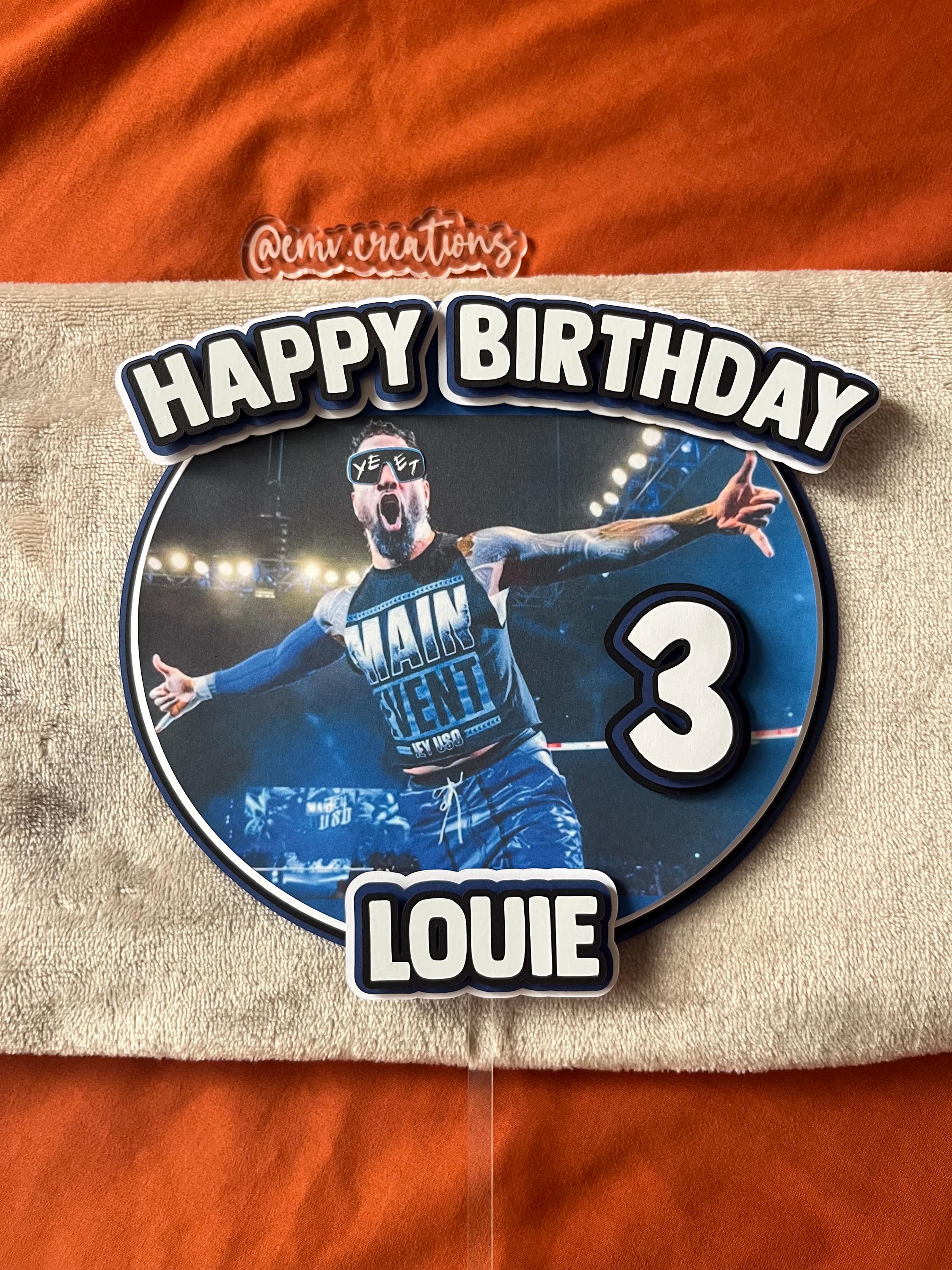 Jey Uso Cake Topper, Personalized Cake Topper, Uso, Yeet, Boy Birthday, Party Decor, Wrestling