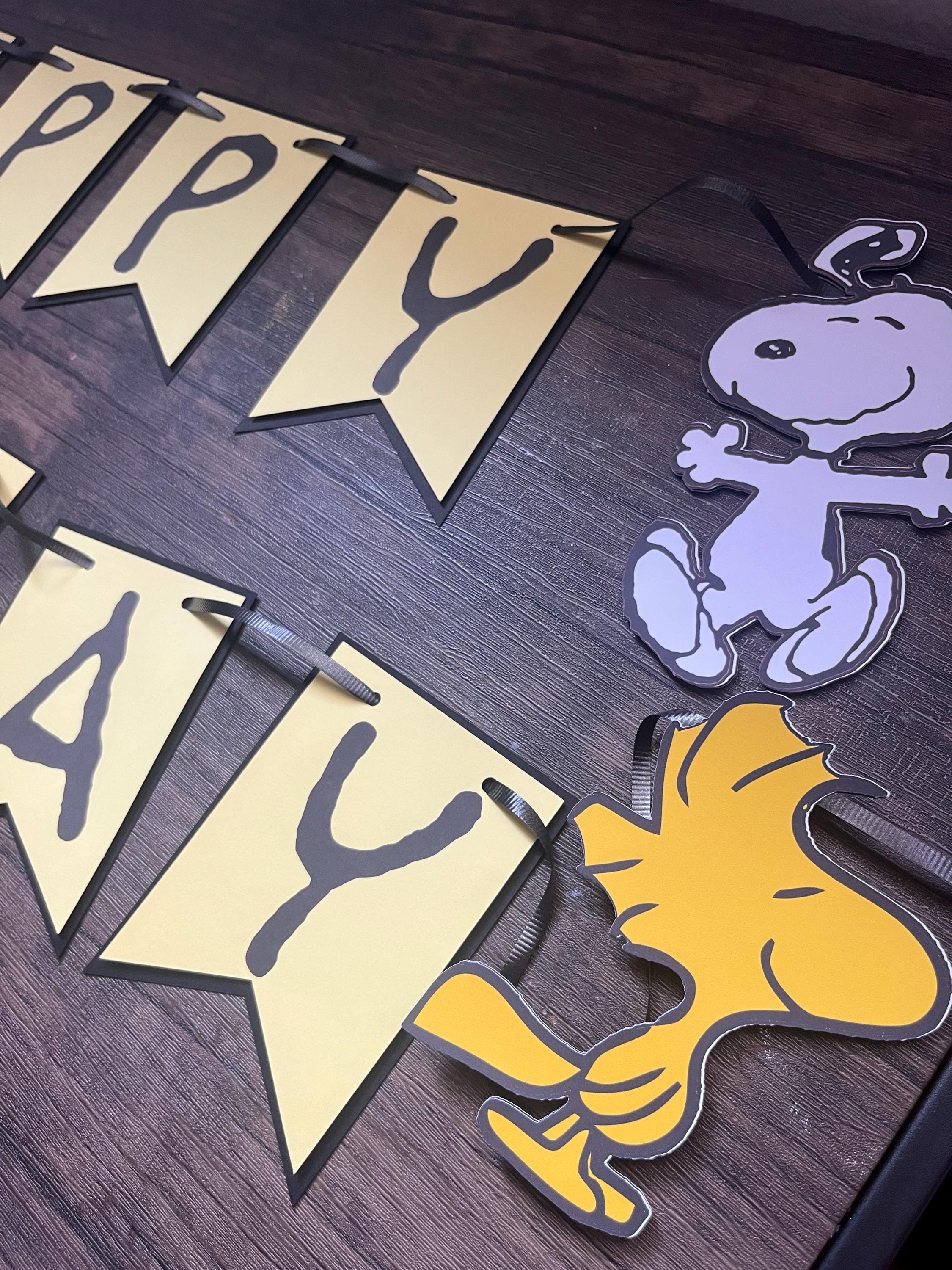 Charlie Brown Happy Birthday Banner, Snoopy, Woodstock - Etsy