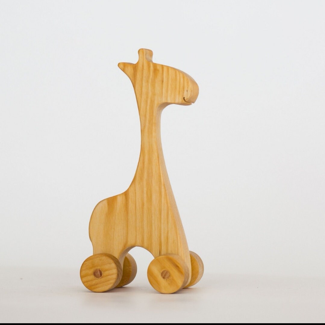 Giraffe Wooden Toy Animals Safari Animals Baby Girl Gift Etsy