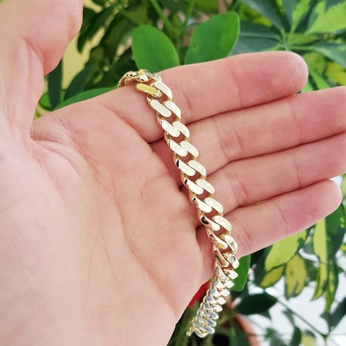 14K Gold Round Curb Chain Bracelet Gold 