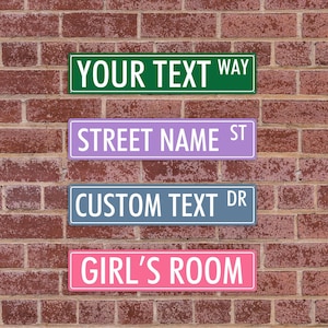 Custom Road Signs, Metal Street Sign, Make Your Own Street Sign, Custom Street Name Sign, Gift for Him, Kids Room Sign, Aluminum Street Sign