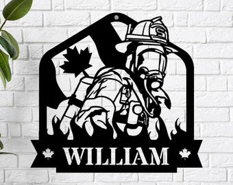 Personalized Firefighter Metal Sign, Firehousewall Decor, Gift for Fireman, Appreciation Gift, Retirement Gifts