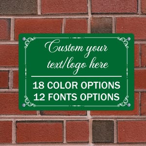 Custom Metal Sign, Aluminum Metal Sign, Custom Message Outdoor Sign, Parking Sign, Personalized Business Sign, Weatherproof Aluminum Signs