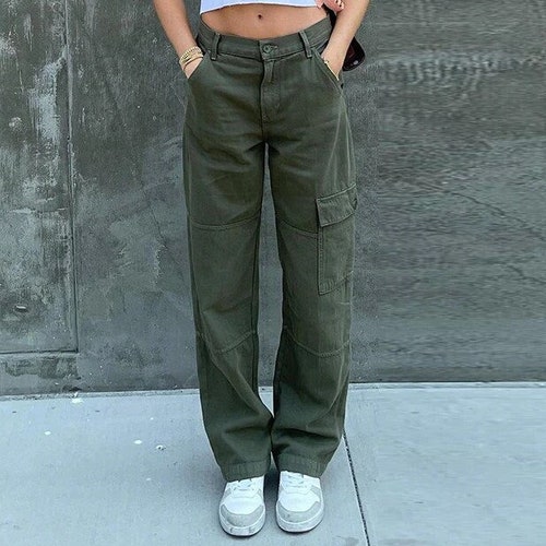 Cool Loose High Waisted Cargo Pants Cool Boyfriend Jeans Y2k | Etsy