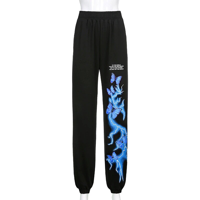 butterfly print sweatpants