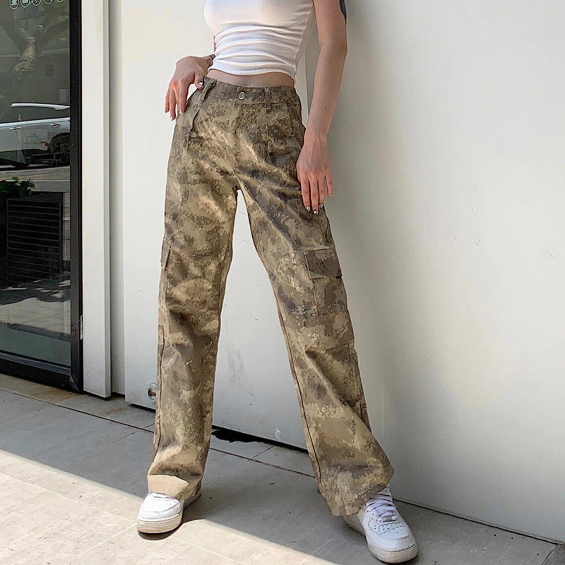 Camouflage Pockets Design High Waisted Cargo Pants y2k 2000s | Etsy
