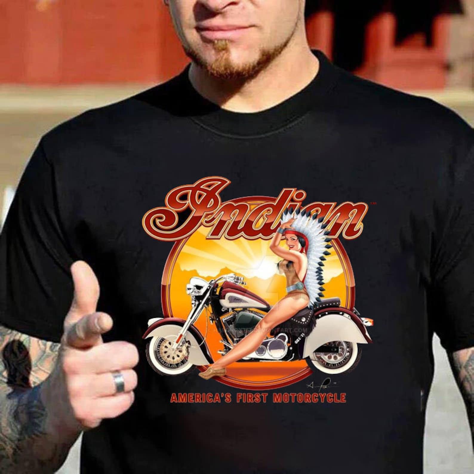 Indian Chief Motorcycle tshirts perfect for the biker you Etsy