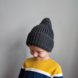 Merino Wool Hat for Kids 3+ – Soft, Hypoallergenic, Hand-Knitted Beanie, Warm Winter Hat, Natural Wool Gift for Boys and Girls