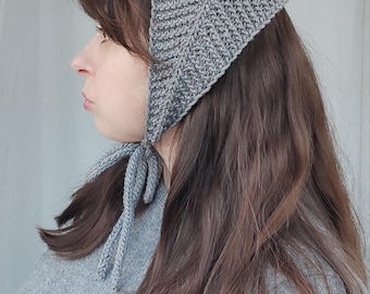 Hand Knit Merino Wool Bonnet – Vintage Style Tie Hat