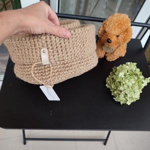 Crochet Jute Basket Set: Rustic Handmade Storage, Natural Decor