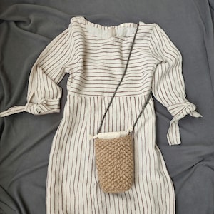 Sac seau en jute fait main - Porte-monnaie bohème au crochet - Sac d'été écologique - Tendance mode 2025 - Petit sac en fibres naturelles - Cadeau pour elle