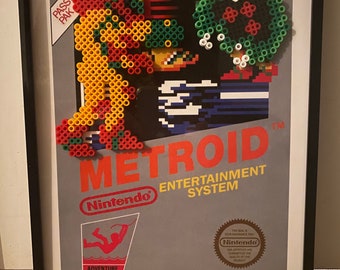 NES Metroid Pixelized Box Cover Art