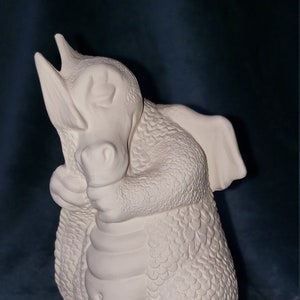 Ceramic Bisque Dragon Ready to Paint - Dragon - Thumb Sucker - Ceramic Dragon - Bisque Dragon - Baby Dragon - Cute Dragon Ceramic - Bisque
