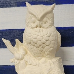 Ceramic bisque unpainted, ready for you to paint ceramic bisque owl. Bisque owl. Halloween owl.