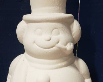 Ceramic Bisque Round Snowman Ready to Paint - Ceramic Snowman - Ceramic - Bisque Snowman - Snowman -