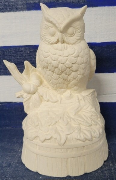 Ceramic bisque unpainted, ready for you to paint ceramic bisque owl. Bisque owl. Halloween owl.