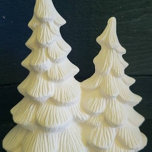 Ceramic bisque trees ready to paint or glaze. Village trees for Christmas or Halloween decor