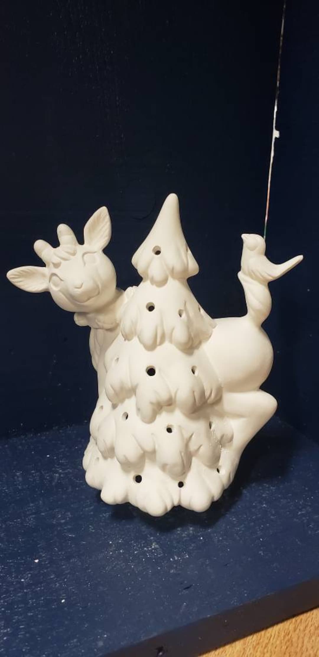 Ceramic Bisque Reindeer & Christmas Tree Ready to Paint Ceramic Tree