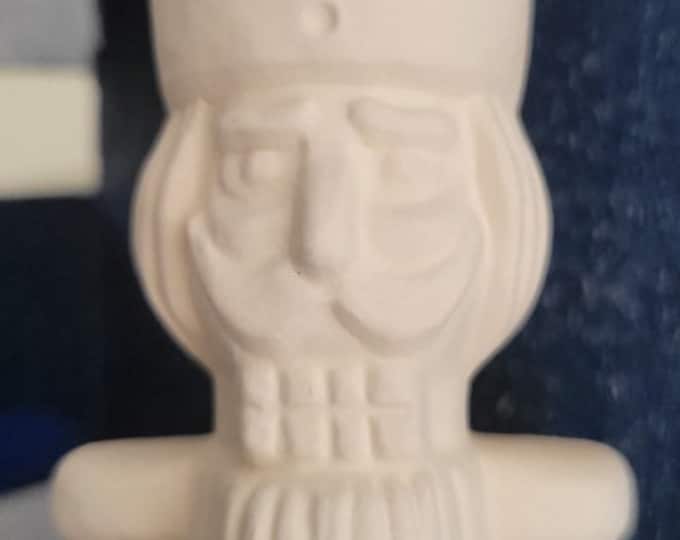 Ceramic Bisque Ready to Paint Nutcracker Christmas Figurine. Bisque