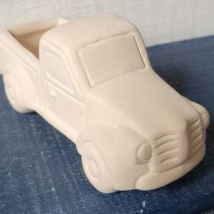 Ceramic bisque ready to paint mini pick up truck. Unpainted ceramics. Ceramic truck. Unpainted bisque truck.