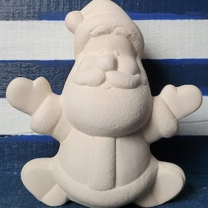 Ceramic bisque ready to paint.  Ceramic Santa. Christmas ceramics. Ceramic Santa to paint. Bisque Santa Claus. Unpainted Christmas.