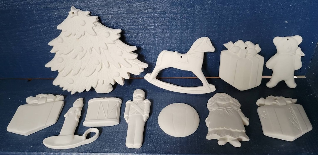 Ceramic Bisque Ready to Paint Christmas Family Pack of 11 Cute