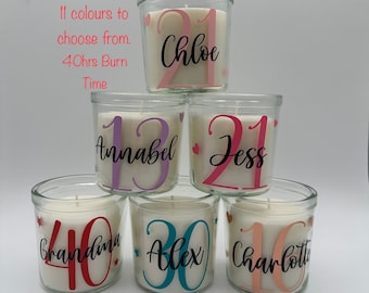 Personalised 18th Birthday gift girl,Candle Gift,18th Birthday,21st Birthday Gift,30th Birthday,Gifts for her,40th birthday,70th Birthday