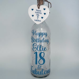 Personalised Light up Bottle,Gifts for her,Milestone Birthday,16th,18th birthday gift girl,21st keepsake,30th,40th birthday gifts for women image 9