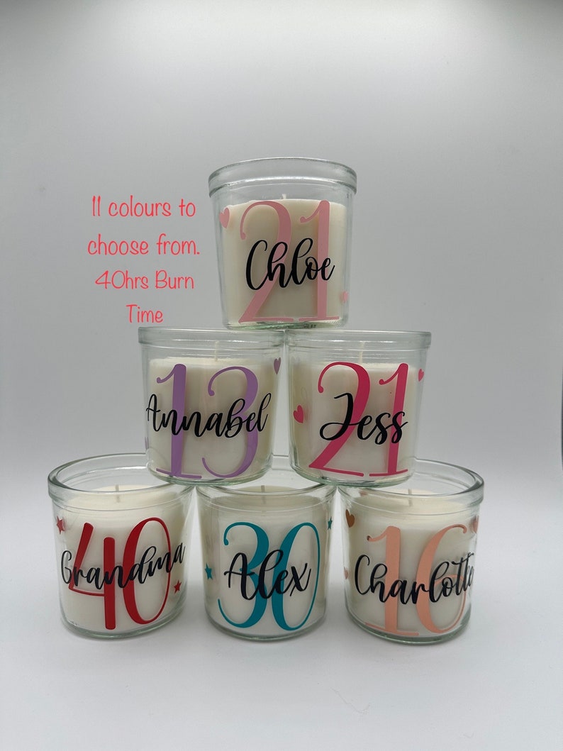 Personalised 18th Birthday gift girl,Candle Gift,18th Birthday,21st Birthday Gift,30th Birthday,Gifts for her,40th birthday,70th Birthday image 1