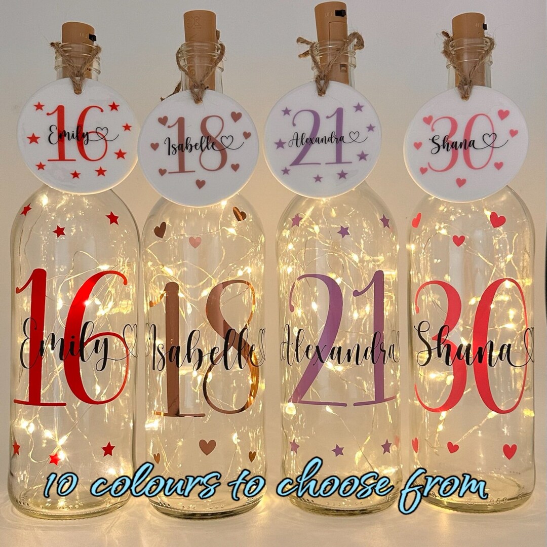 Personalised,girls,boys,18th Birthday Gift Girl,light up Bottle,18th