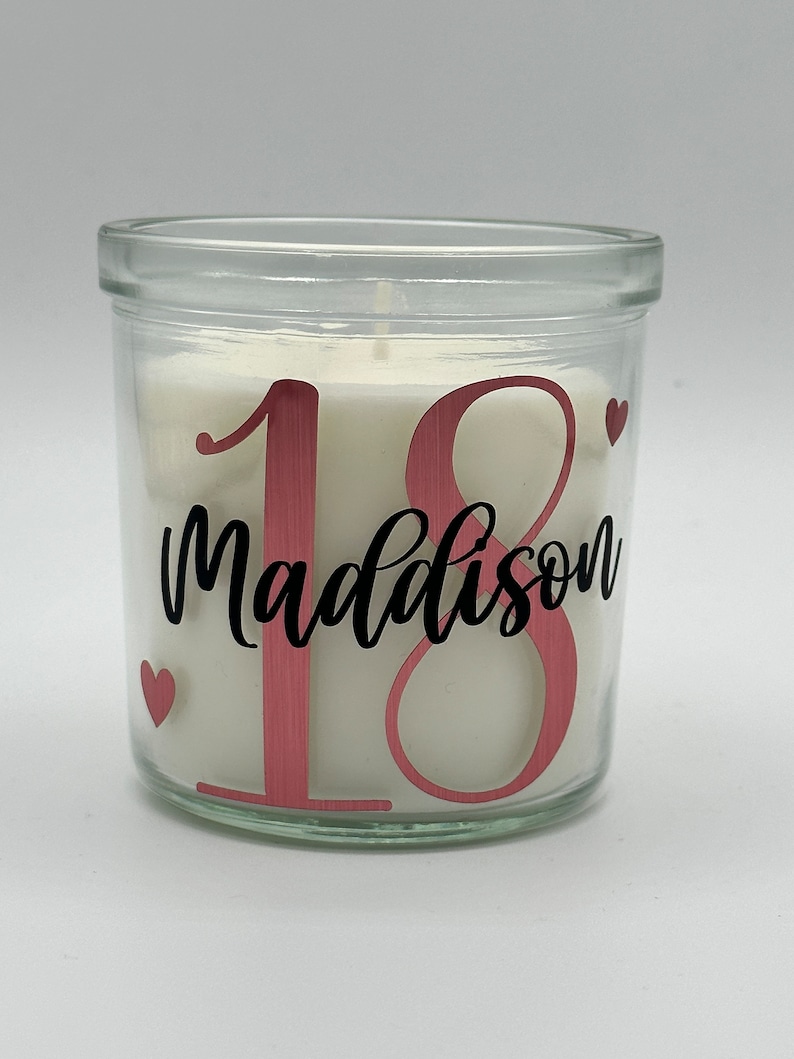 Personalised 18th Birthday gift girl,Candle Gift,18th Birthday,21st Birthday Gift,30th Birthday,Gifts for her,40th birthday,70th Birthday image 2