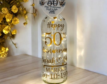 Personalised 50th Anniversary Gift, Golden Anniversary Heart, Anniversary Gifts, 50th Anniversary Gift for Husband Wife Parents, Golden