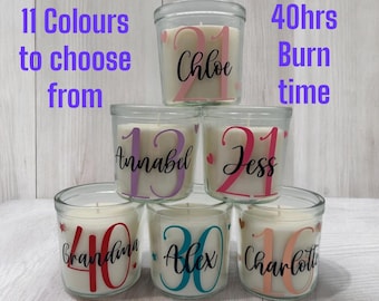 Personalised Birthday Candle, Gift For Her, Gift For Women Friends, Gift For Girls, 16th, 18th, 21st, 30th, 40th, 50th, 60th, 70th, 80th