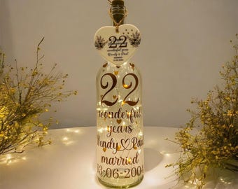 Personalised 22nd Copper Wedding Anniversary Gift, Ceramic Heart, Unique Gifts for Husband, Wife, Parents, Friends, Custom Made