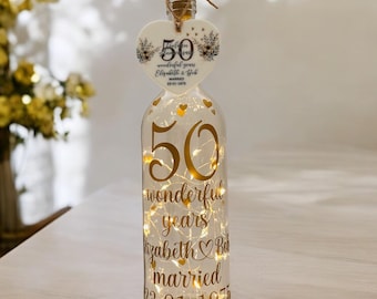 Personalised 50th Anniversary Gift, Anniversary Gifts, 50th Anniversary Gift for Husband Wife Parents, Golden, Golden Anniversary Heart