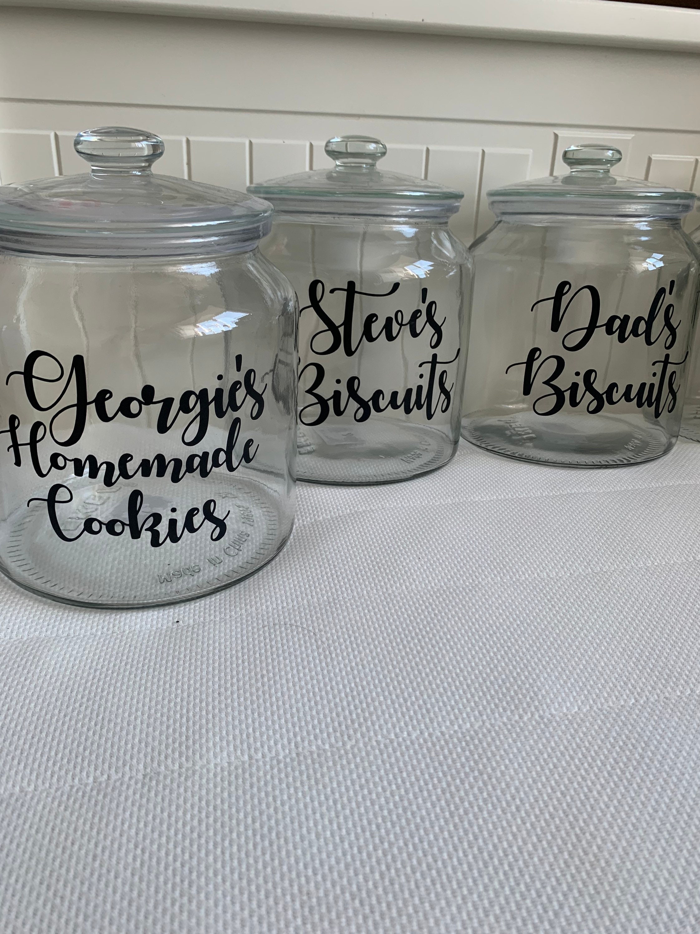 1.9 litre personalised glass storage jar biscuit jar Etsy