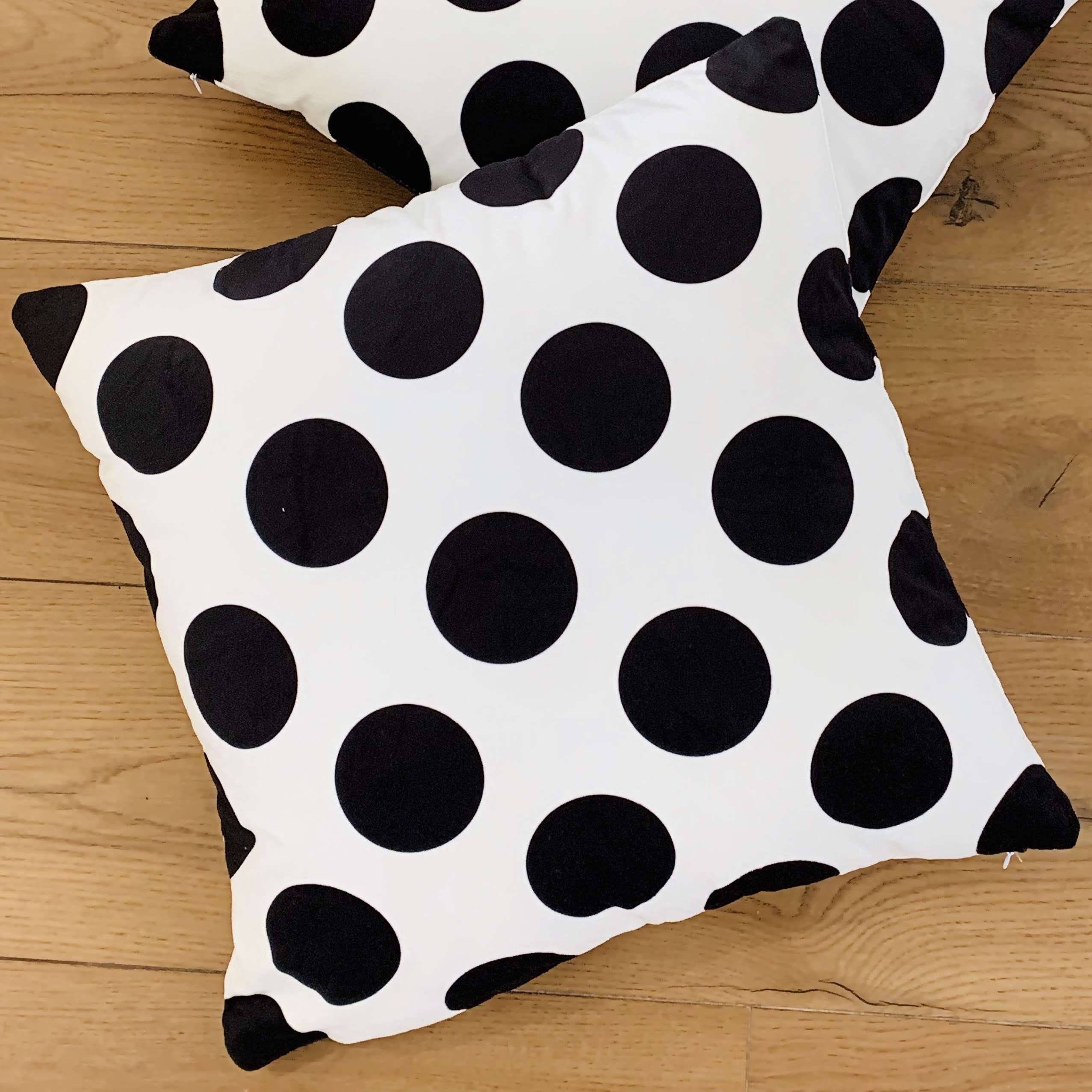 Geometric Polka Dots Cushions Cover Modern Minimal Black And Etsy