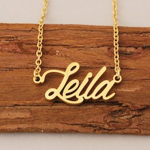 Personalized Name Necklace, Custom Leila Name Neckalce, Initial Neckalce, Name on Necklace, Ideal Back to School Gift Necklace for Kids
