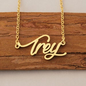Custom Trey Name Necklace, Name Necklace Personalized, Necklace for Women, Engraved Any Name on Necklace for Mom Mother Day Gift